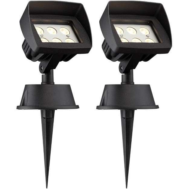 High Black Led Landscape Flood Lights Set Of 2