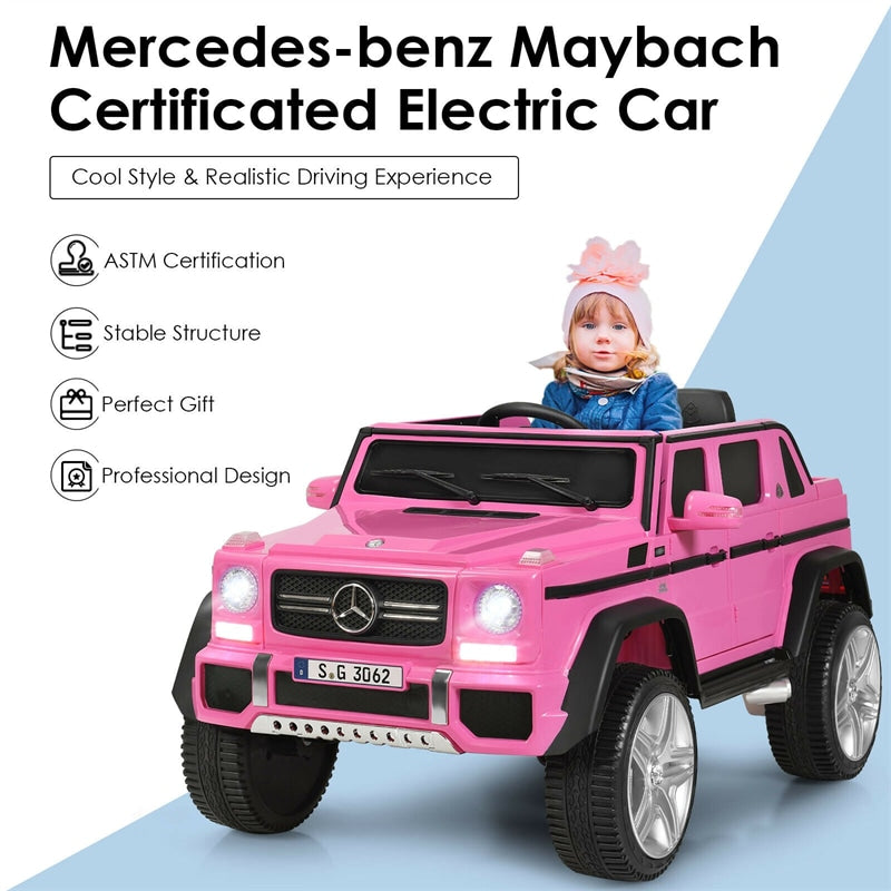 12V Mercedes-Benz Kids Electric Ride On Car Toy with Remote Control & Trunk 2 Motors