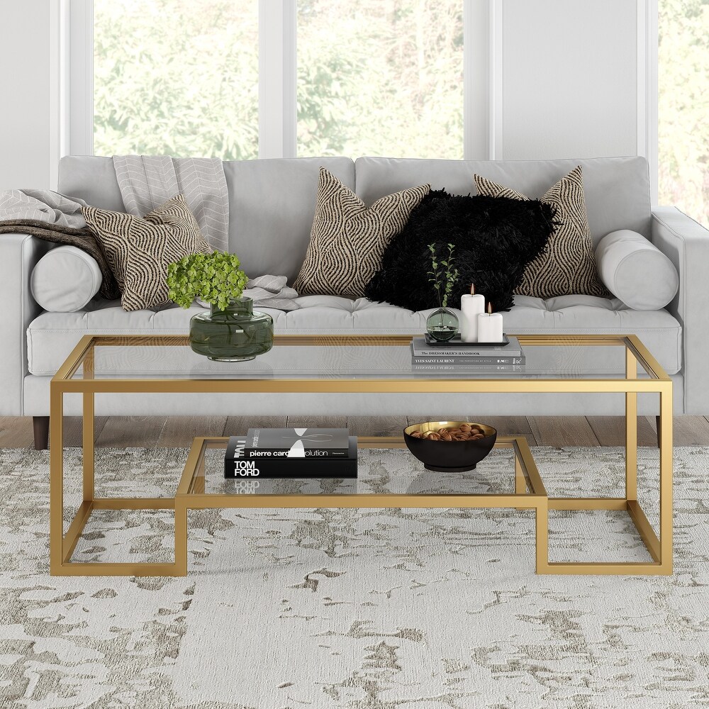 Artemis Contemporary Metal and Glass Coffee Table