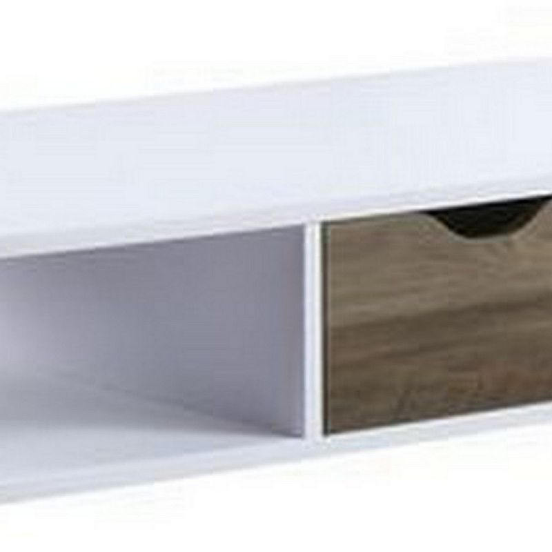 Coffee Table with Melamine Paper Veneer Top and 1 Drawer， White