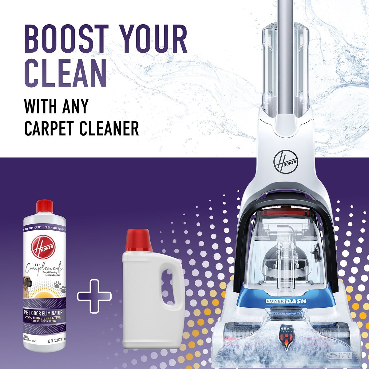 Hoover Clean Complements Carpet Cleaning Formula Booster， 16-oz bottle， 2 count