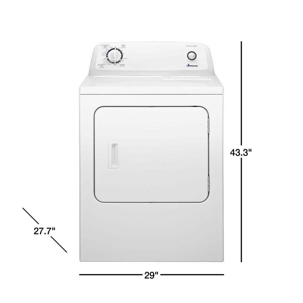 Amana 6.5 cu.ft. vented Front Load Gas Dryer in White with Wrinkle Prevent Option NGD4655EW