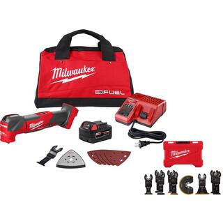 MW M18 FUEL 18V Lithium-Ion Cordless Brushless Oscillating Multi-Tool Kit W Multi-Tool Blade Kit (9-Piece) 2836-21-49-10-9113