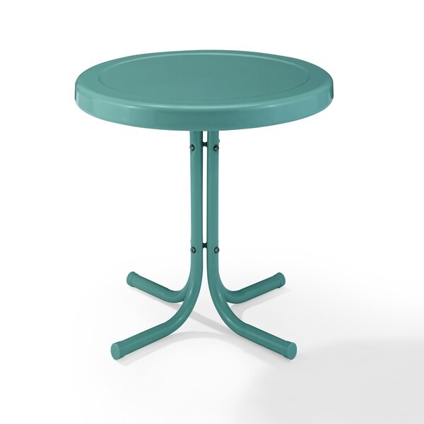 Crosley Retro Metal Side Table In Caribbean Blue