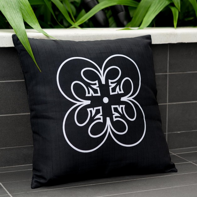 Black Square Outdoor Pillow