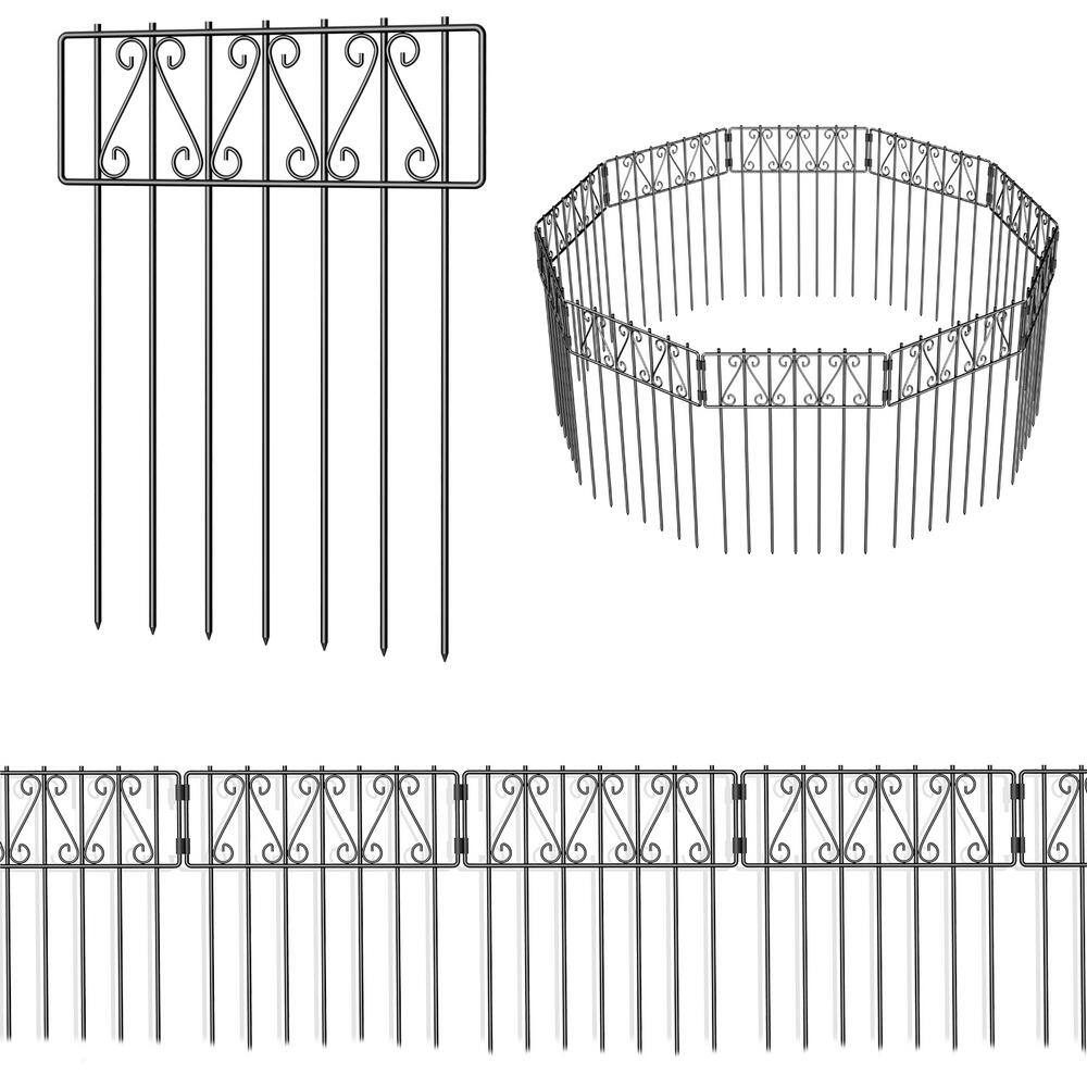 Oumilen 16.7 in. H x 27 ft. L Rustproof Metal Garden Fence Barrier Fence T Shaped (25-Pack) LT-K278