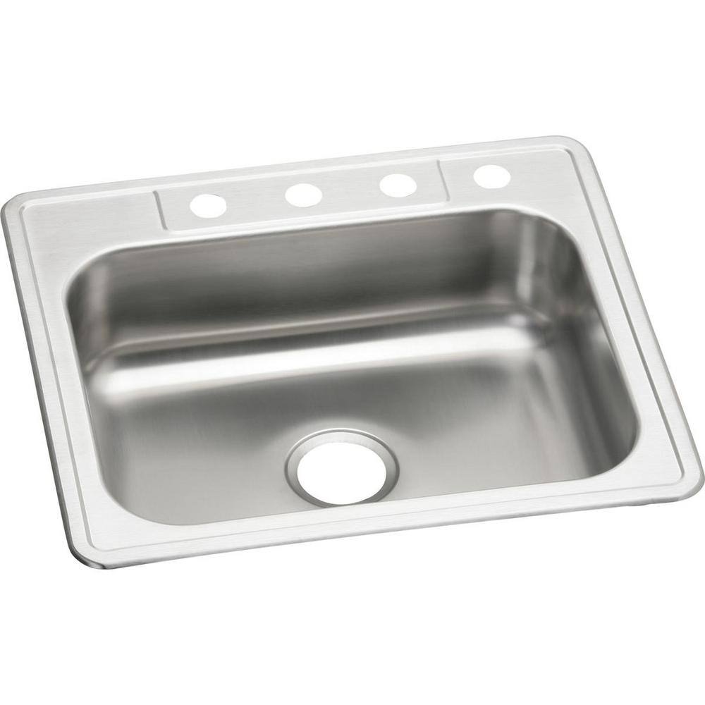 Glacier Bay 25 in. Drop in Single Bowl 22 Gauge Stainless Steel Kitchen Sink HDSB252274