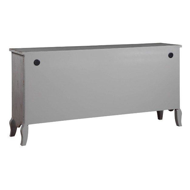 Jaime Rustic 4 Door 2 Drawer Storage Credenza sideboard Burnished Gray Treasure Trove