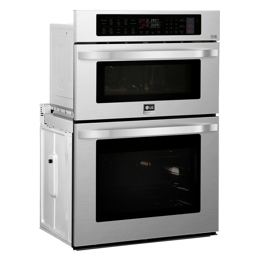 LG STUDIO 30 in. Smart Electric Convection  EasyClean Combination Wall Oven with Built-In Microwave in Stainless Steel LSWC307ST