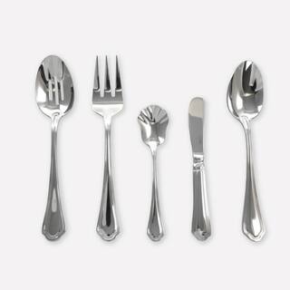 GIBSON ELITE Trevi 45-Piece Silver 1810 Stainless Steel Flatware Set 985113970M