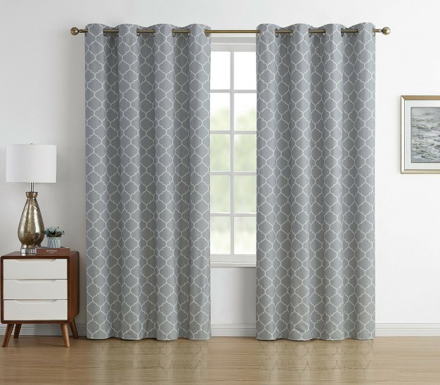 Kate Aurora Chic Living 100 Max Blackout Trellis Thermal Curtains