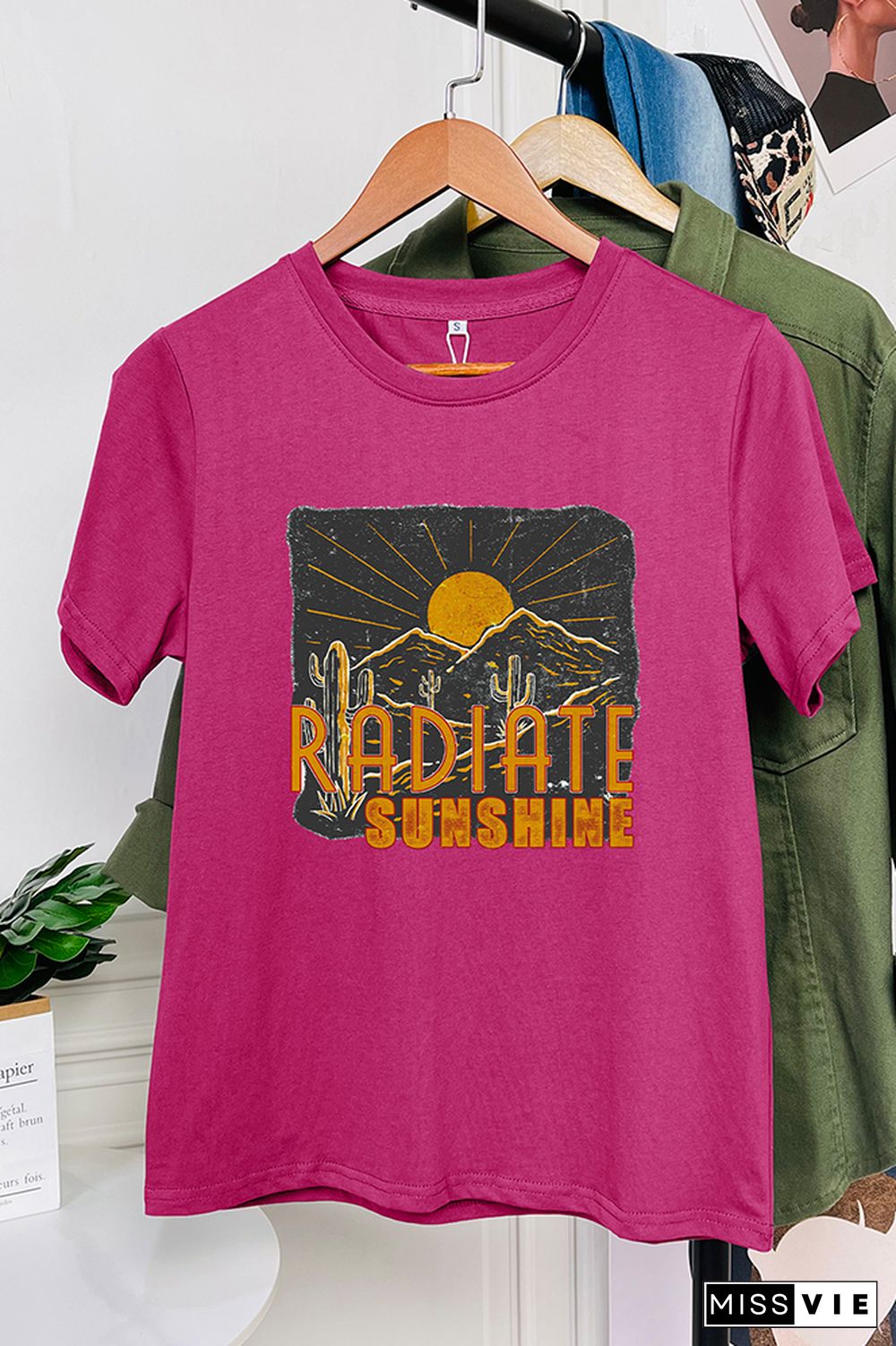 Radiate Sunshine Cactus Desert Graphic Tee Wholesale