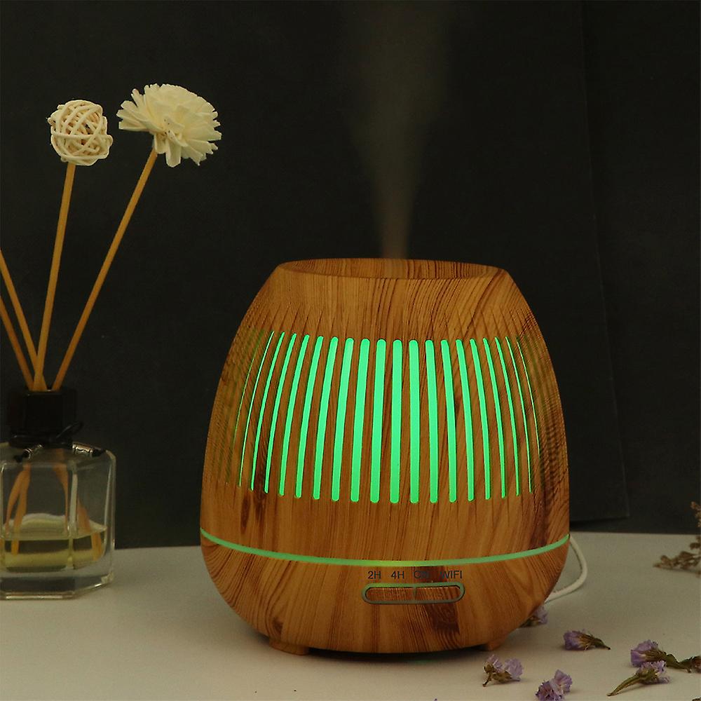 Yx130 Essential Oil Diffuser 400ml Cool Mist Humidifier Wood Grain Aromatherapy Humidifier 7 Color Changing Mood Light Waterless Auto Shut-off With Re