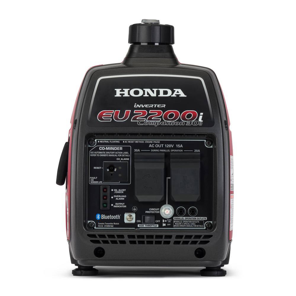 Honda 2200-Watt Remote StopRecoil Start Super Quiet Bluetooth Companion Inverter Generator with CO Shutdown and 30 Amp Outlet EU2200ITAN1