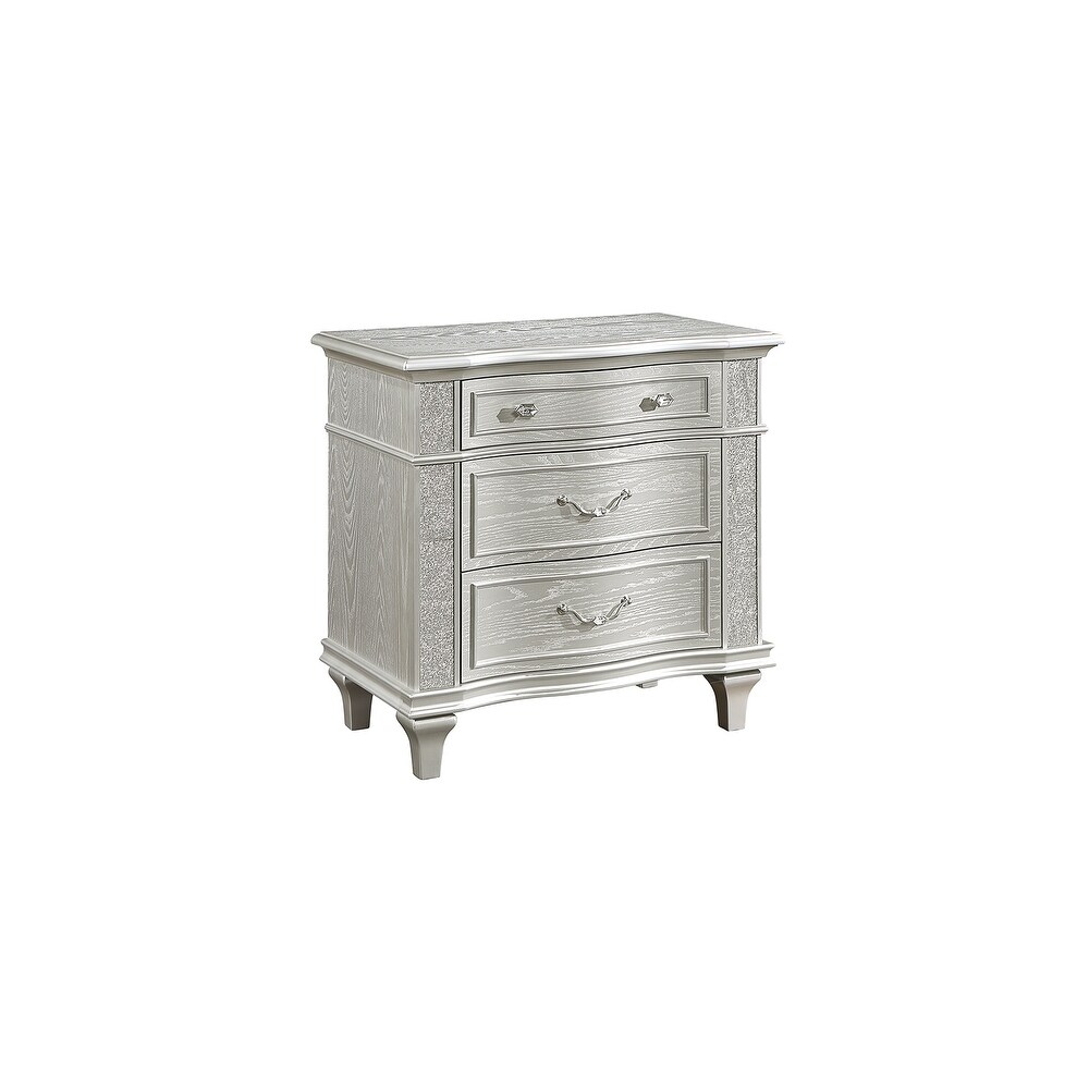 Paris Contemporary Style 3 Drawer Nightstand Made with Wood