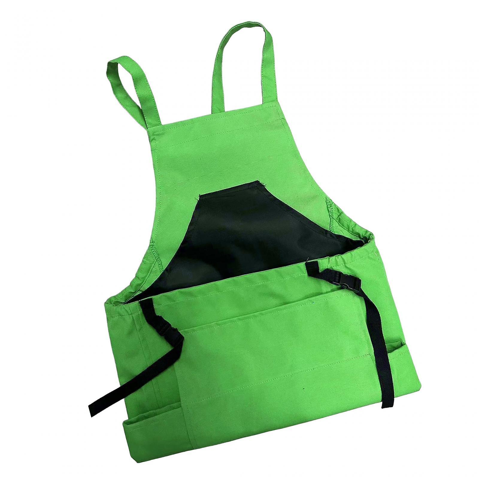 Garden Apron Canvas Fruit Picking Bag Sturdy Multipurpose For Home Gardeners Green