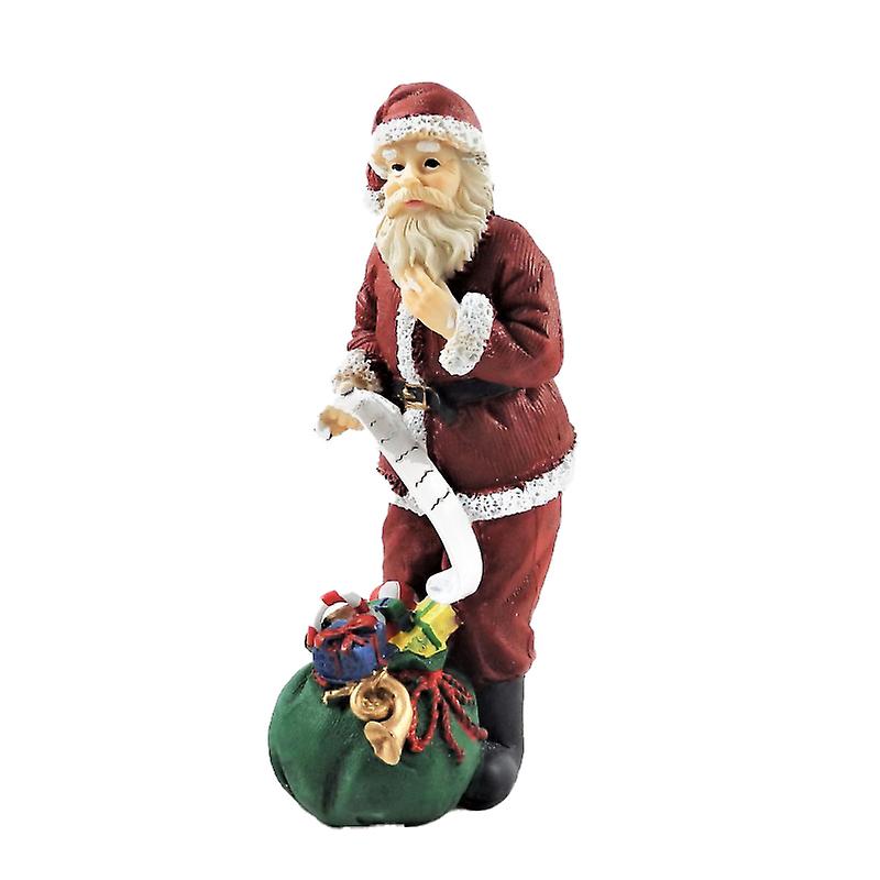 Dolls House Father Christmas With Sack Of Toys andamp; His List Santa Clause Figure