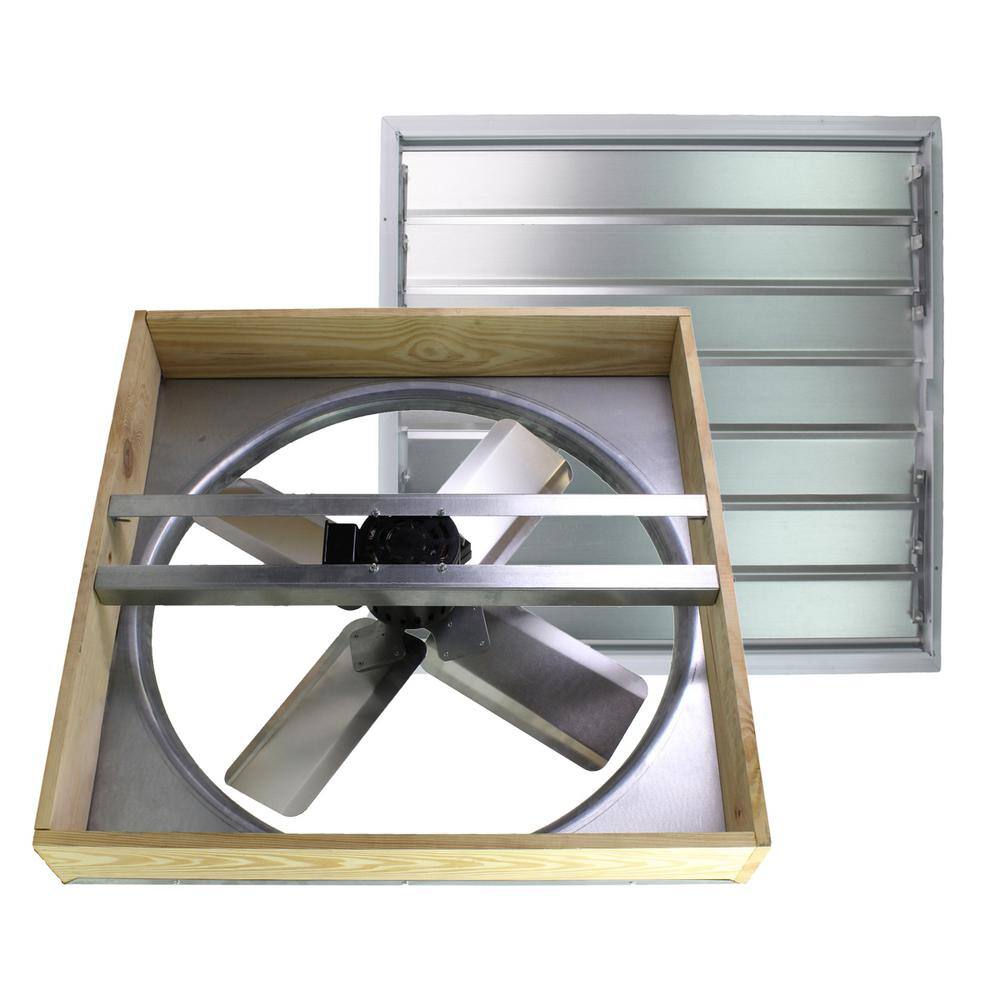 Maxx Air 11 in x 28.5 in 2985 CFM White Galvanized Steel Automatic Shutter Whole House Fan CX242DDWT