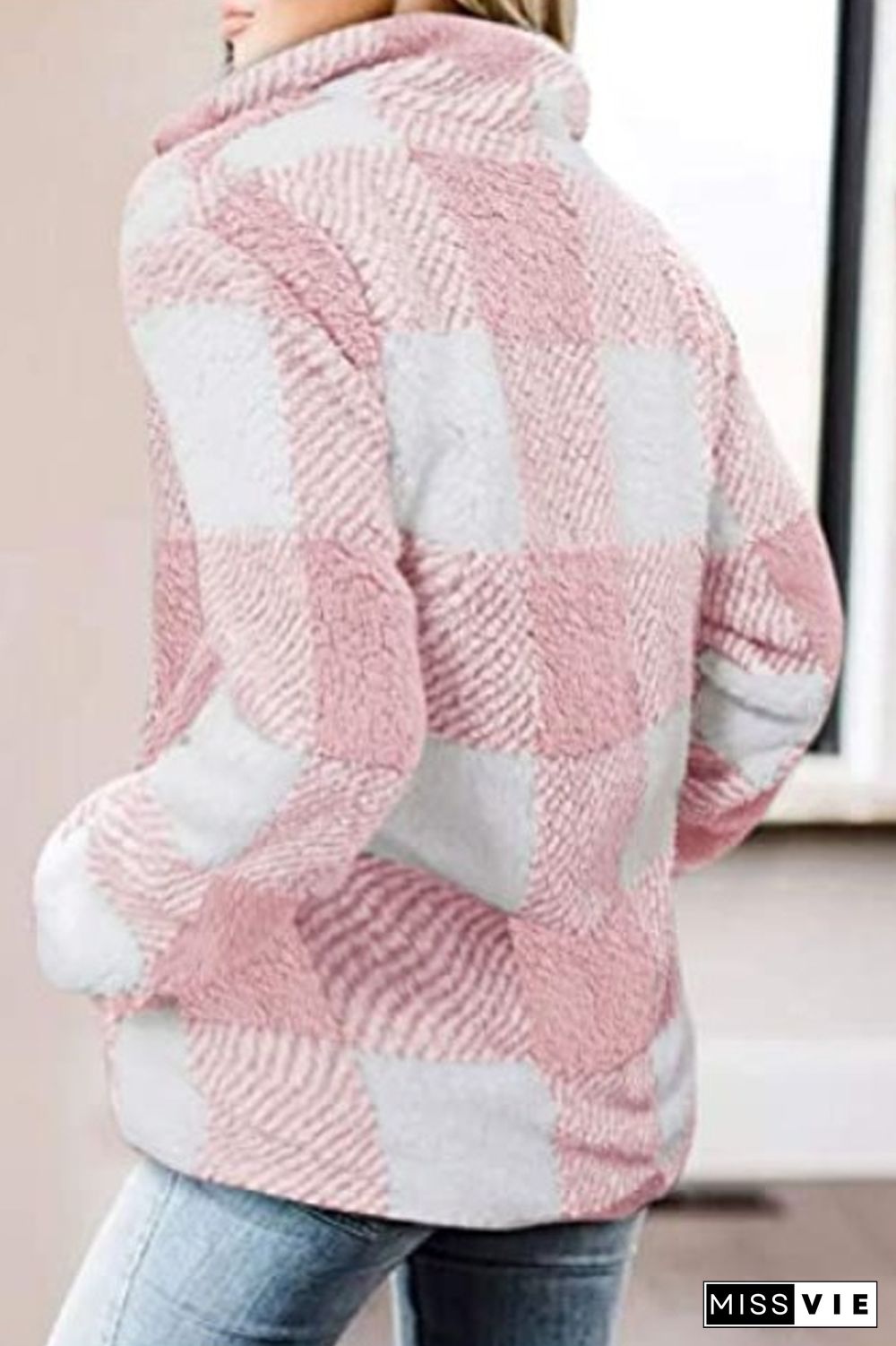 Cube Fluffy Double Pockets Sweatshirt