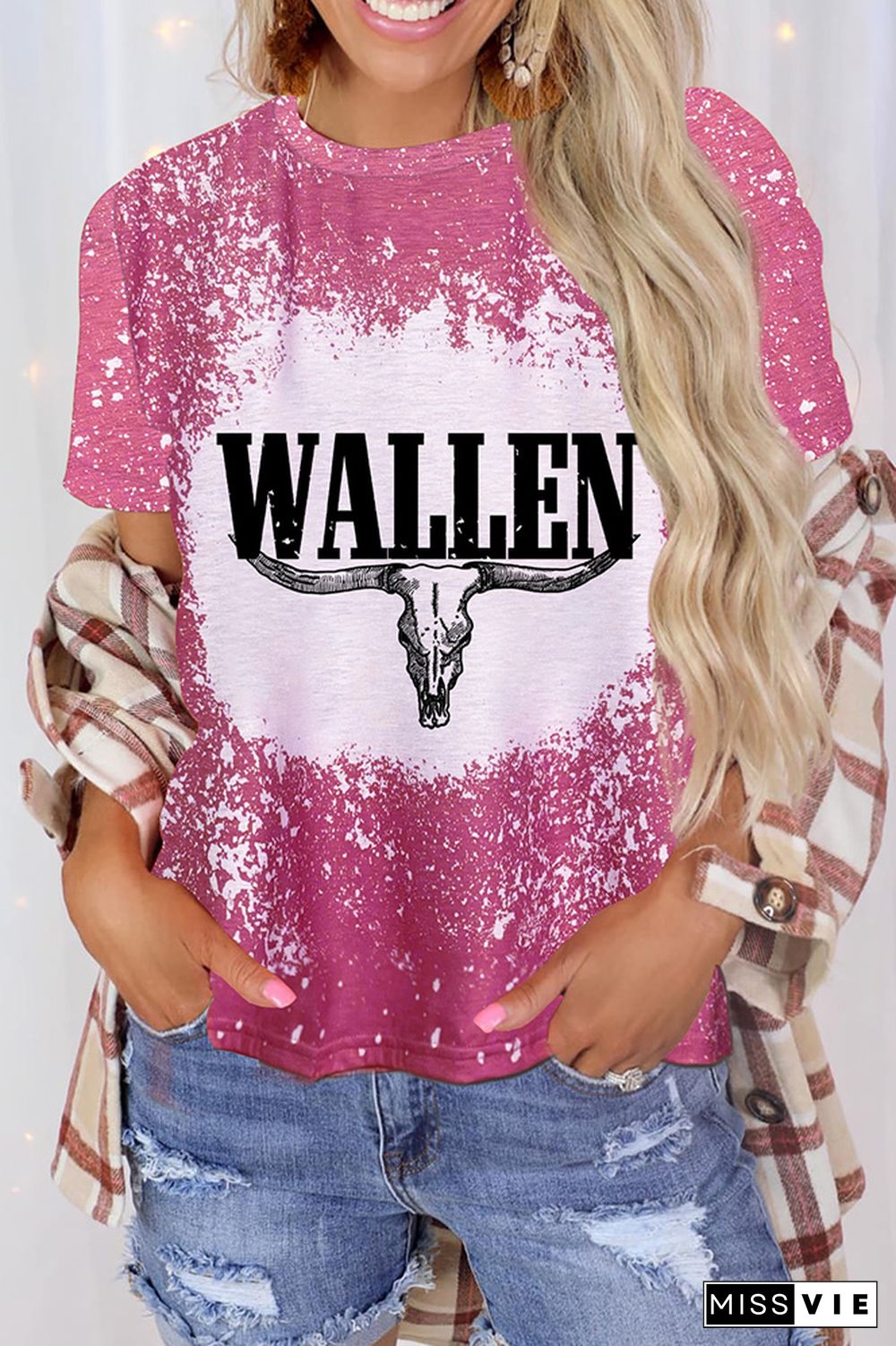 Wallen Bull Skull Bleached Graphic Tee