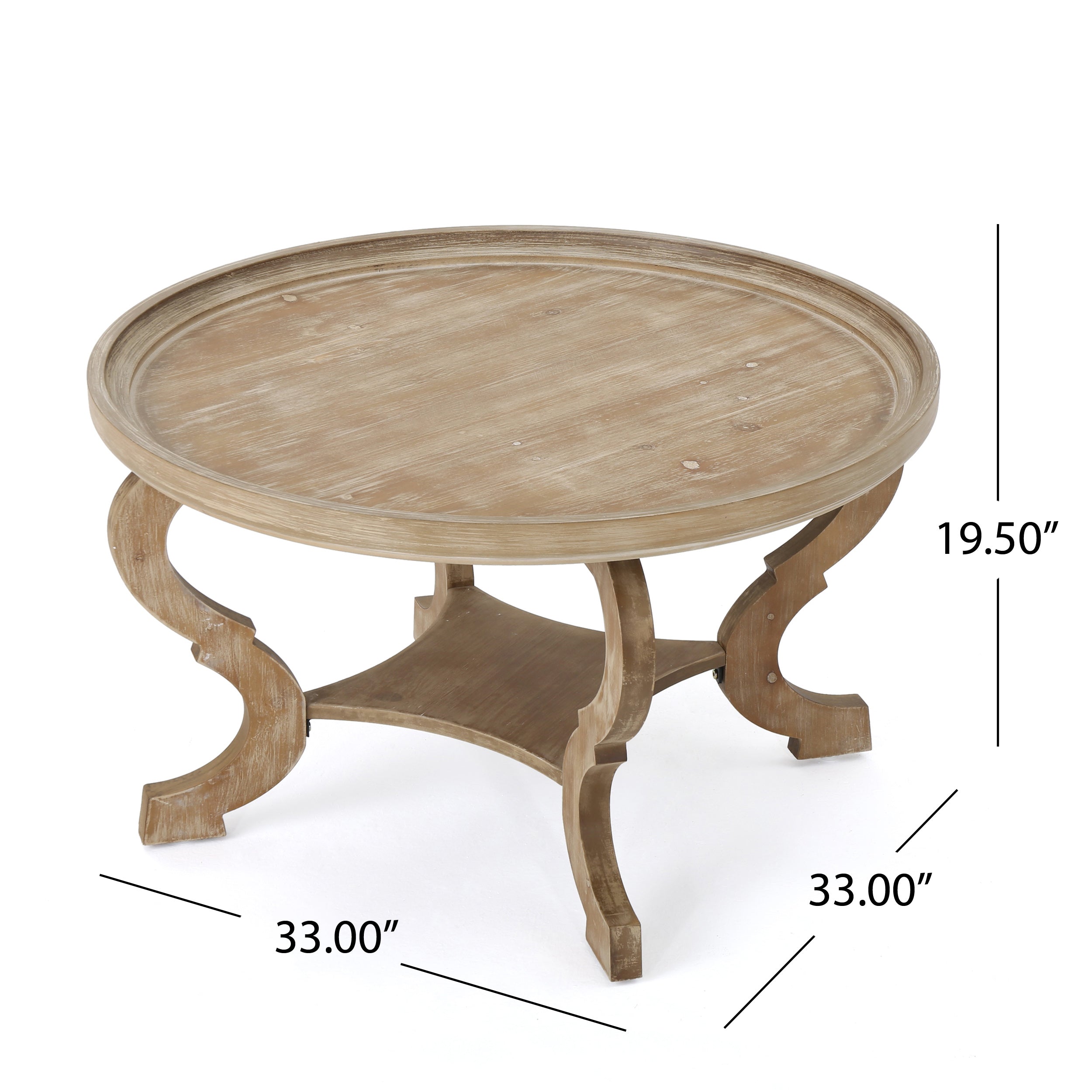 Alteri Finished Faux Wood Circular Coffee Table