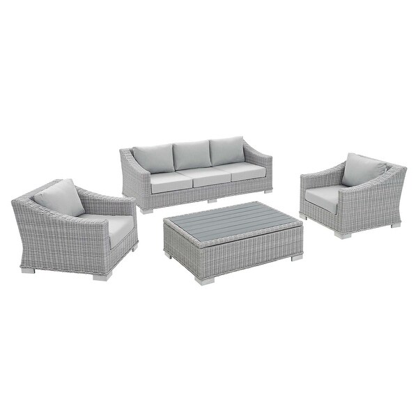 Conway Sunbrella® Outdoor Patio Wicker Rattan 4Piece Furniture Set