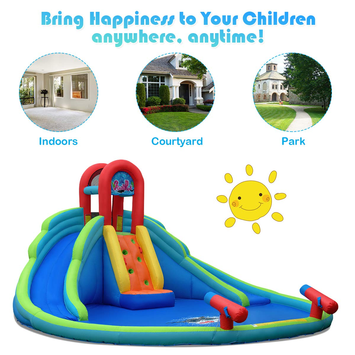 BOUNTECH 18 x 17 x 9.5 FT Mighty Bounce House w/ Large Splash Pool