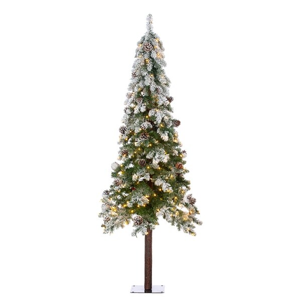 6 Foot Flocked Frosted Alpine Tree