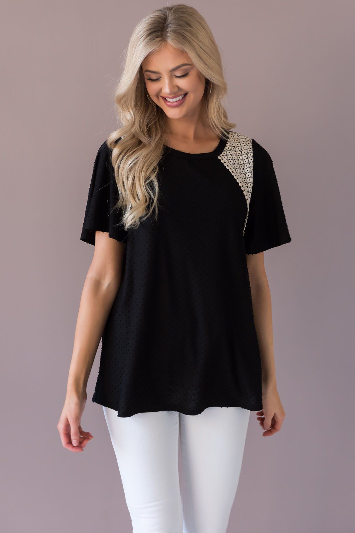 Free To Be Me Modest Lace Blouse