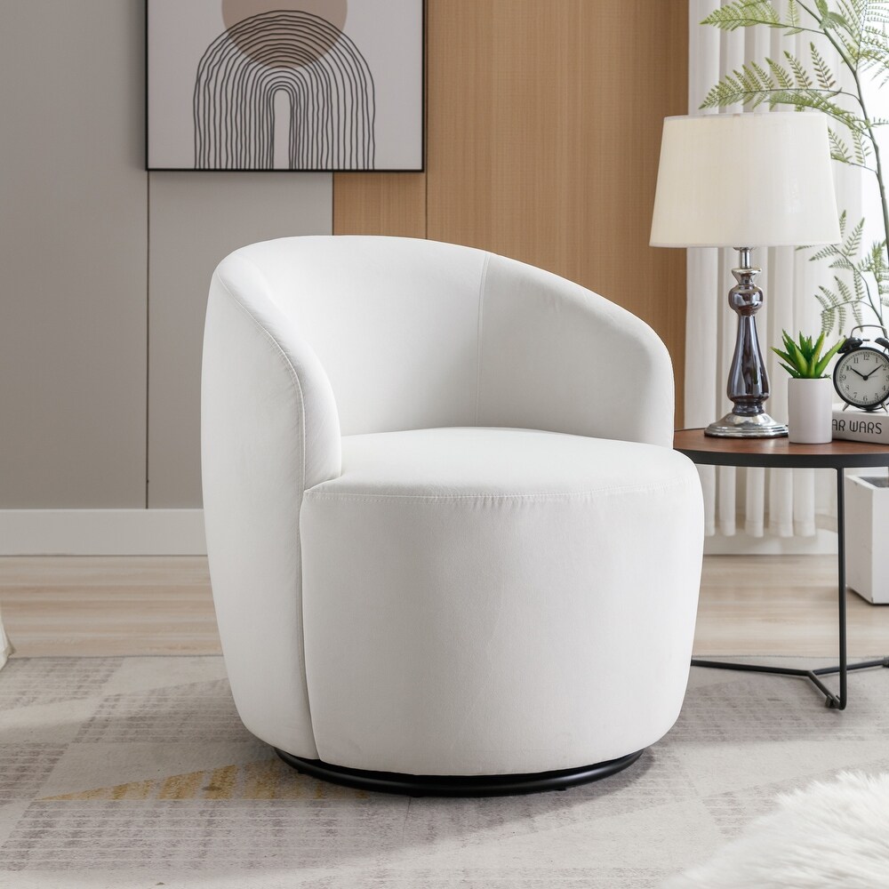 Swivel Chair for Living Room Bedroom  Corner Chairs for Small Space  Barrel Chair Round Accent Chair Armchair Club Arm Chairs