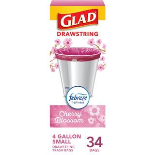 Glad 4 Gal. Cherry Blossom Drawstring OS Trash Bags (34-Count) 1258779274