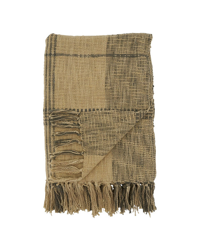 Saro Lifestyle Cotton Plaid Throw Blanket