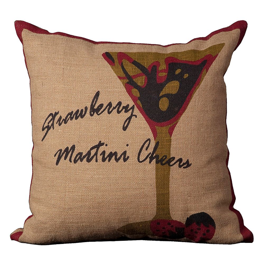 Mina Victory Lifestyles Strawberry Martini Throw Pillow