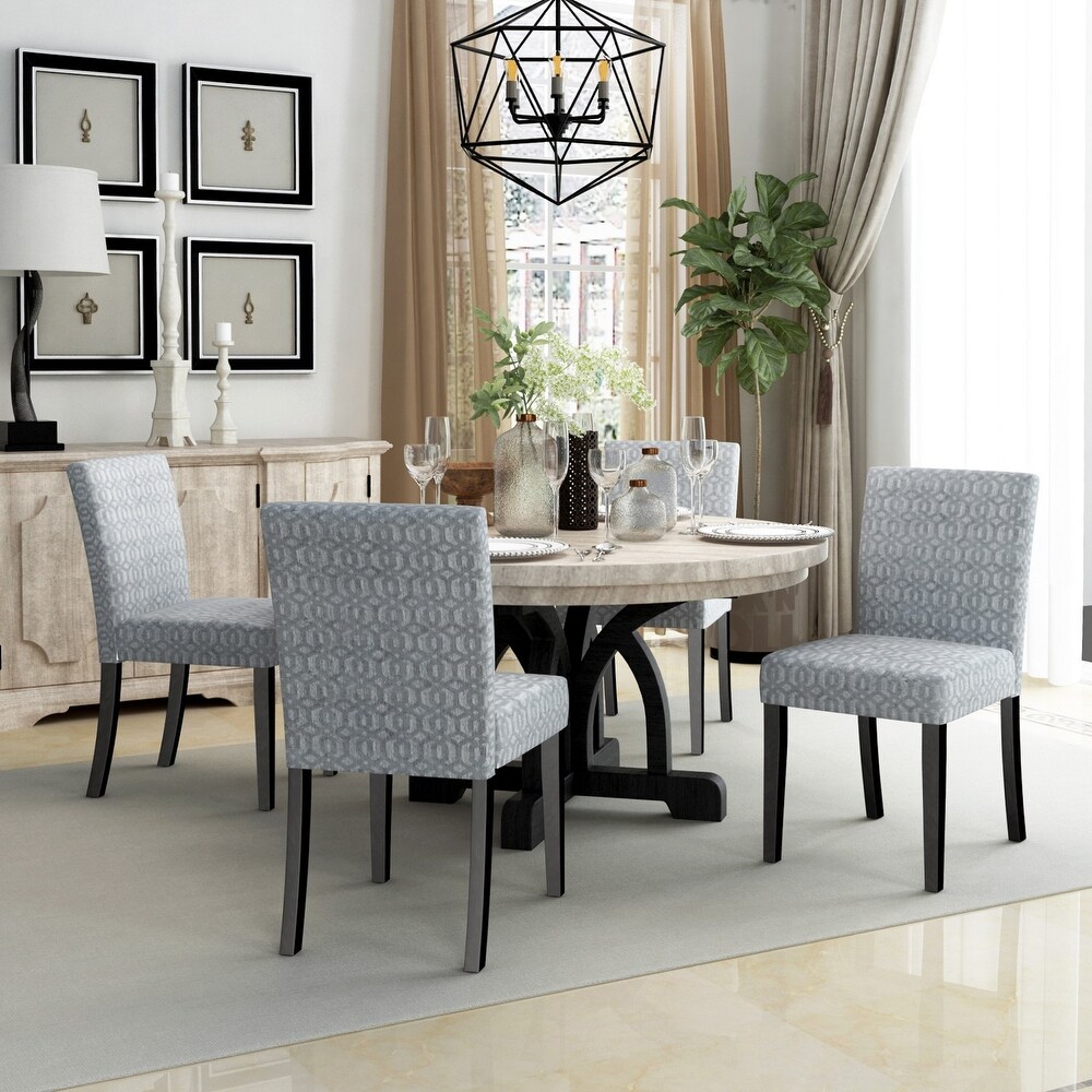 HomyLin Modern Upholstered Parson Dining Chair With Solid Wood Legs Set of 4