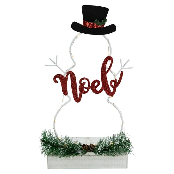 12.75 LED Lighted Snowman Silhouette Christmas Noel Sign