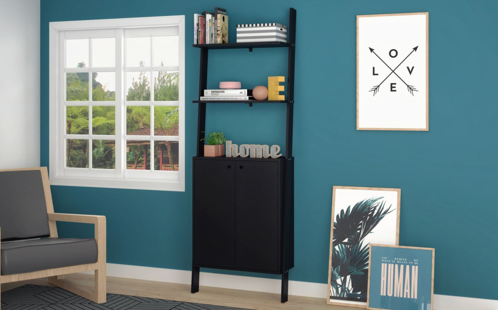 Cooper Ladder Display Cabinet  Black   Accent Chests And Cabinets   by Timeout PRO  Houzz