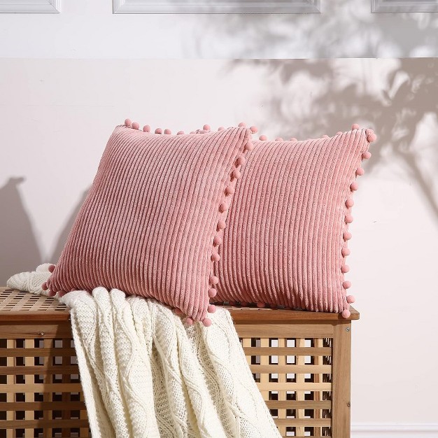 Trinity Vertical Strip Cut With Cotton Ball Throw Pillow Cover