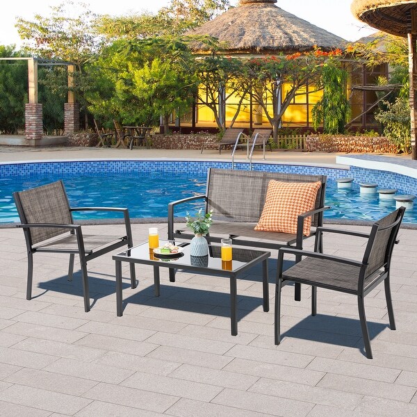 Futzca 4Piece Outdoor Patio Furniture Set，Textilene Bistro Patio Set