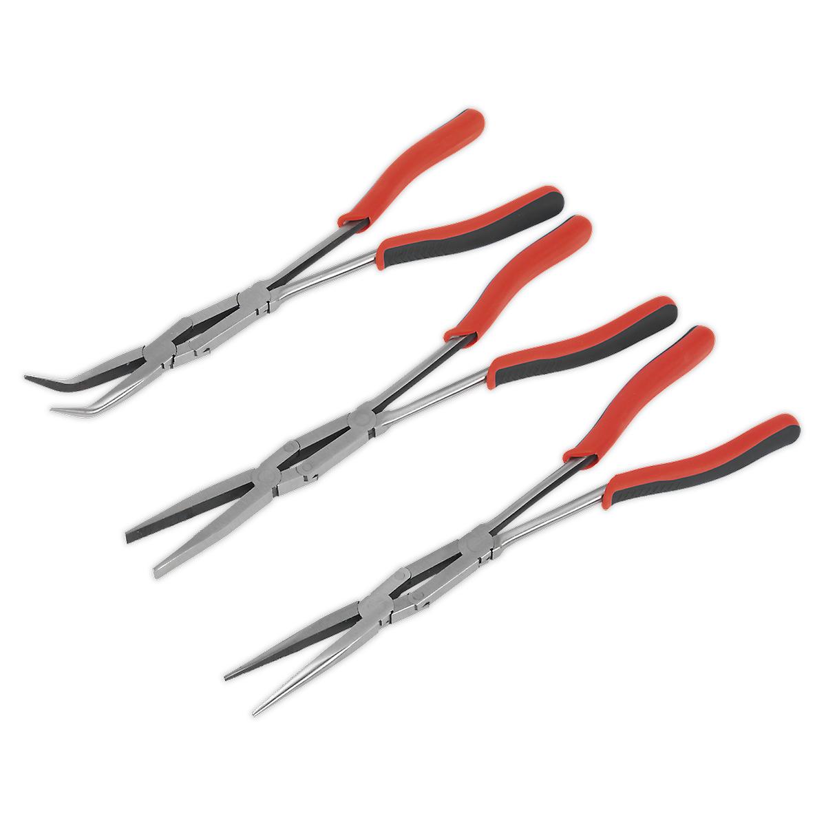 Sealey Ak8580 Double Joint Pliers Set 3Pc Long Reach 335Mm