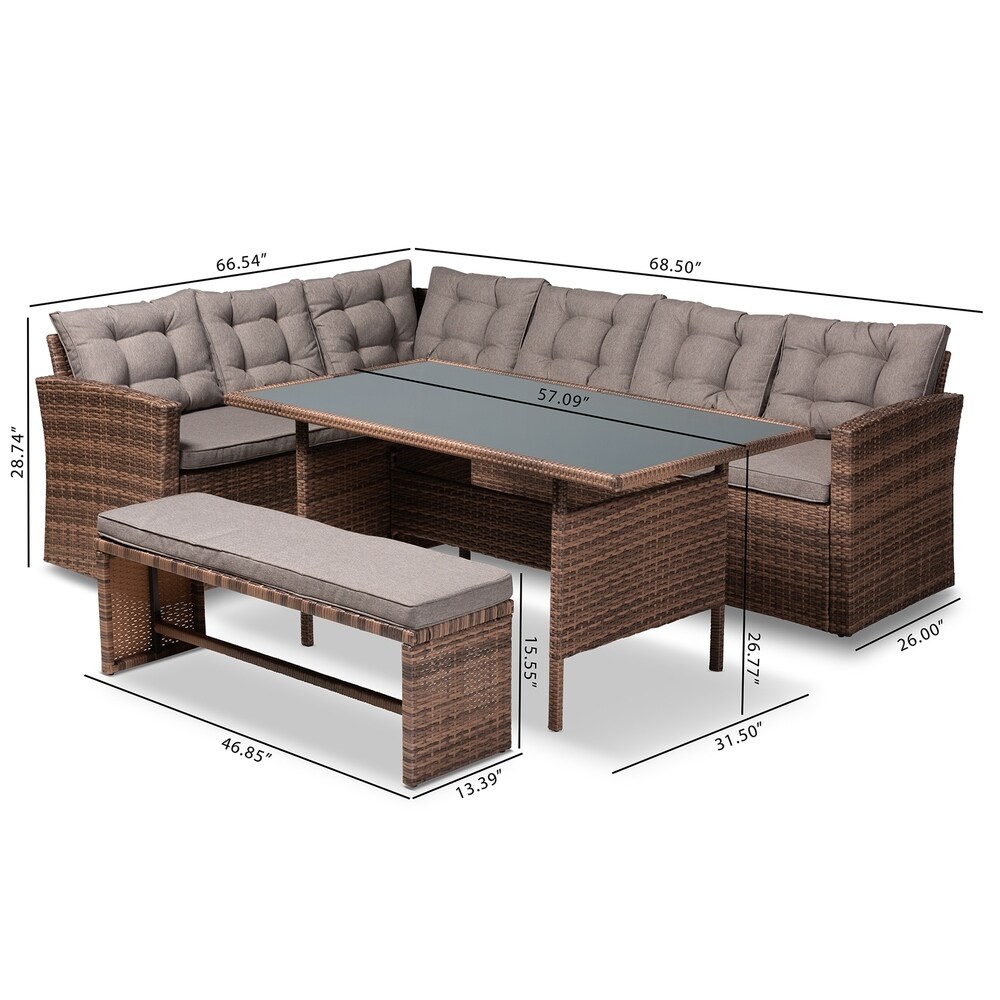 Angela Modern and Contemporary 4 Piece Outdoor Patio Set