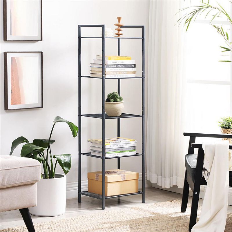 BreeBe Black 5-tier Metal Storage Rack for Kitchen