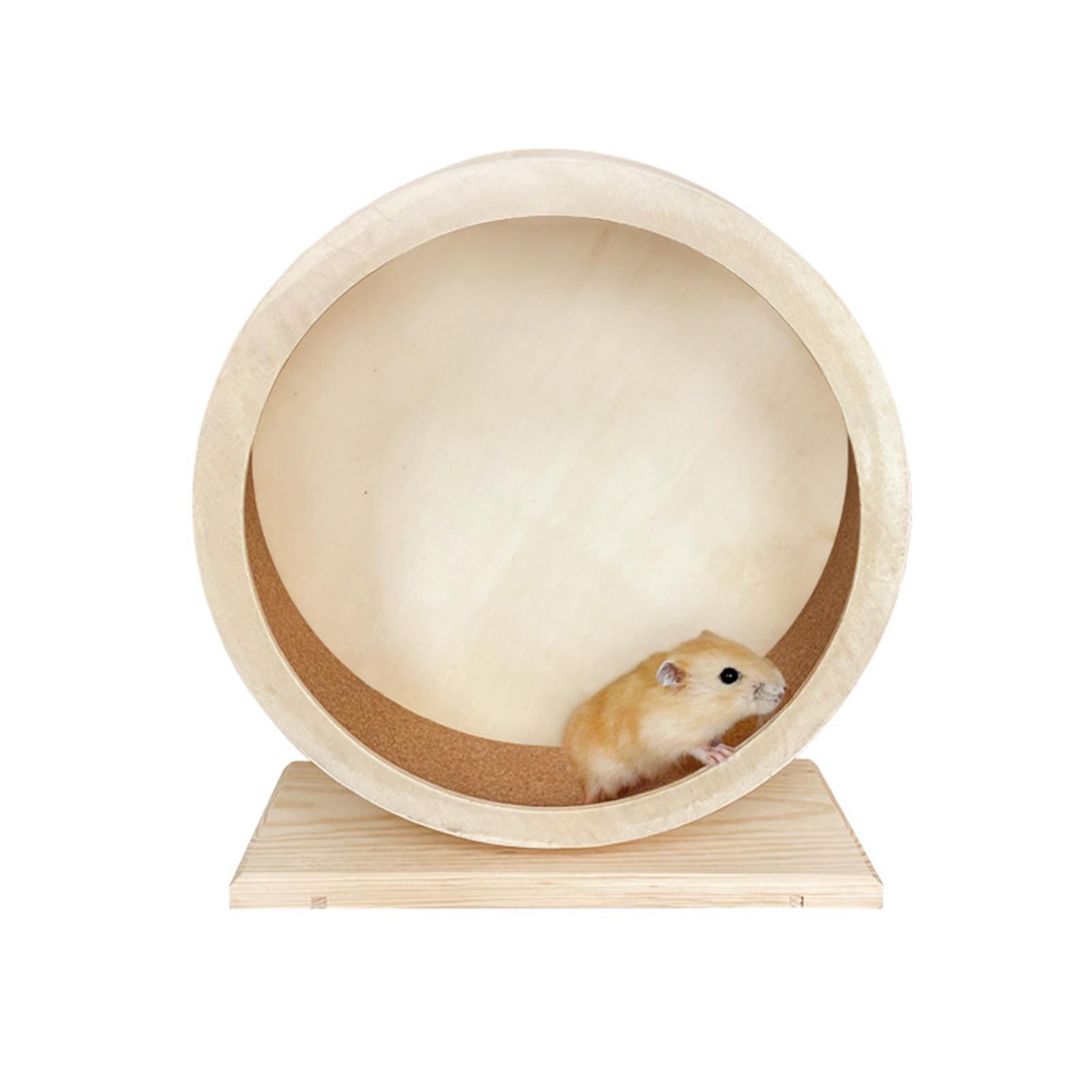 Wooden Hamster Running Wheels Small Pets Sports Toys， Hedgehog Hamster Silent Hamster Exercise Wheel Small Animals Supplies Accessories Large