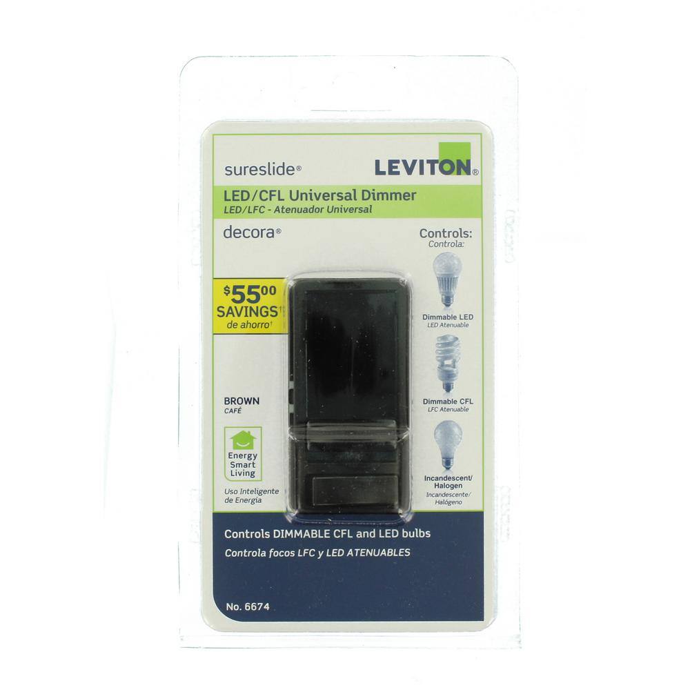 Leviton 150-Watt LED and CFL Incandescent Dimmer Brown R56-06674-P0B