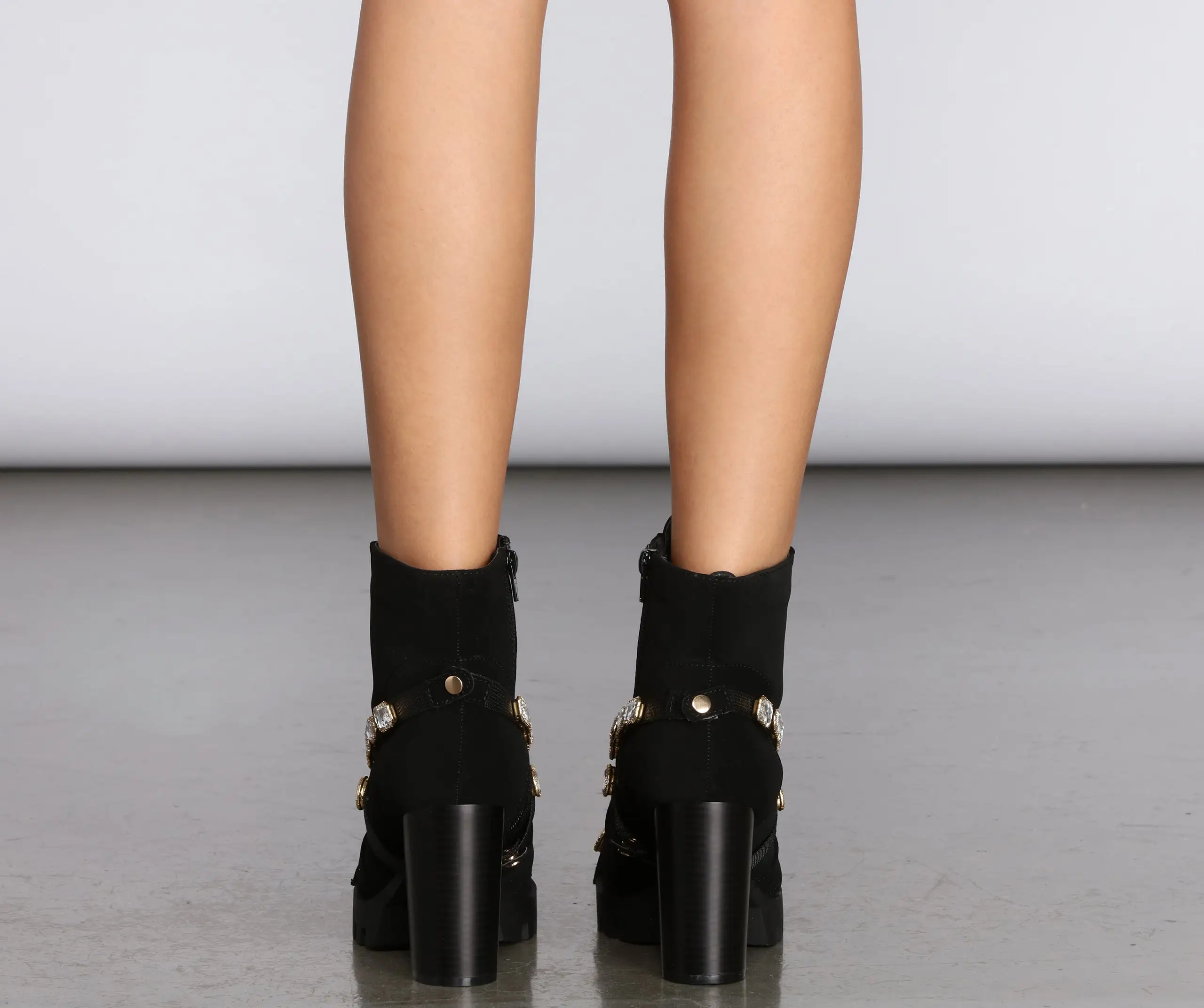 Gemstone Babe Faux Suede Lug Boots