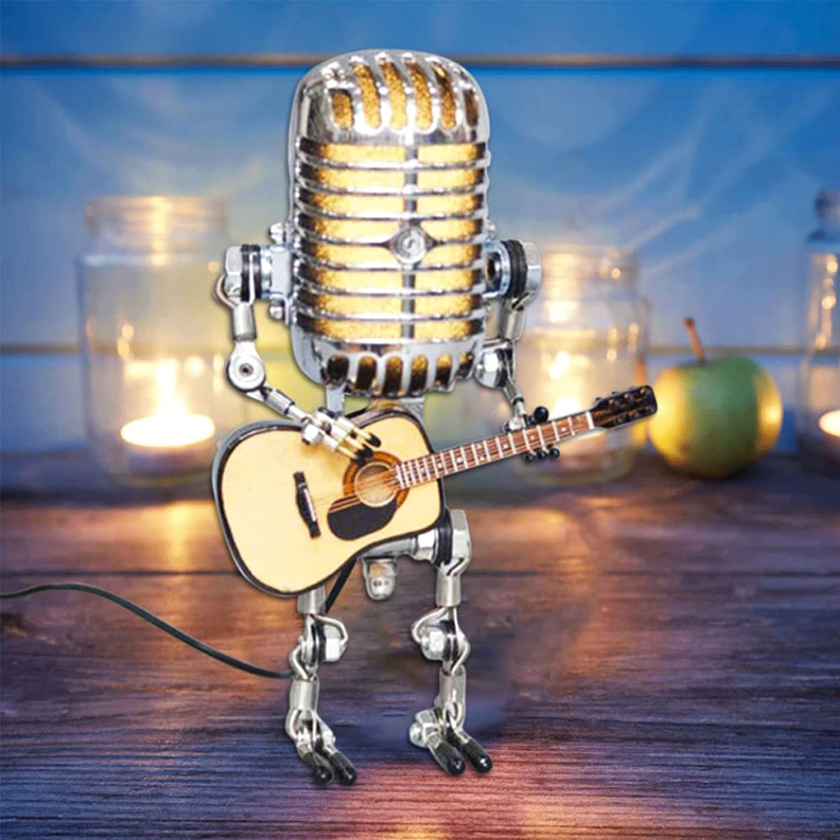 🔥  49% OFF🎁Vintage Metal Microphone Robot Desk Lamp🎸