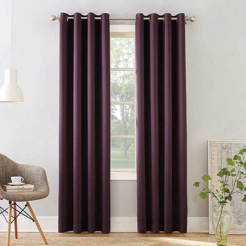 Sun Zero 1-Panel Gramercy Grommet Room Darkening Window Curtain