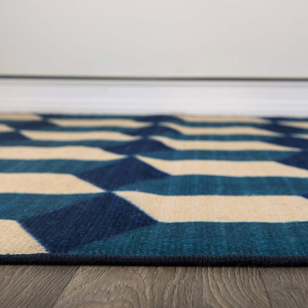 Contemporary Geometric Flatweave Indoor/Outdoor Area Rug