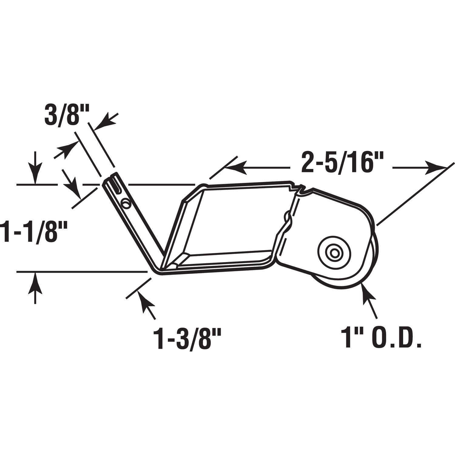 Prime-Line 1 in. D X 1/4 in. L Nylon/Steel Roller 2 pk