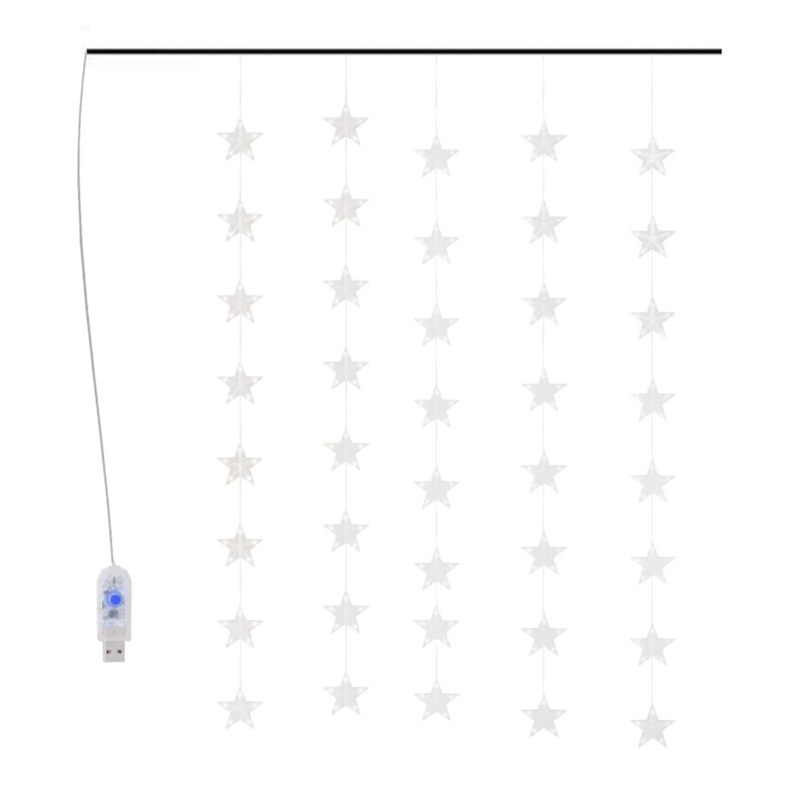 Led Light Curtain With Stars 200 Led Blue 8 Functions No.357451