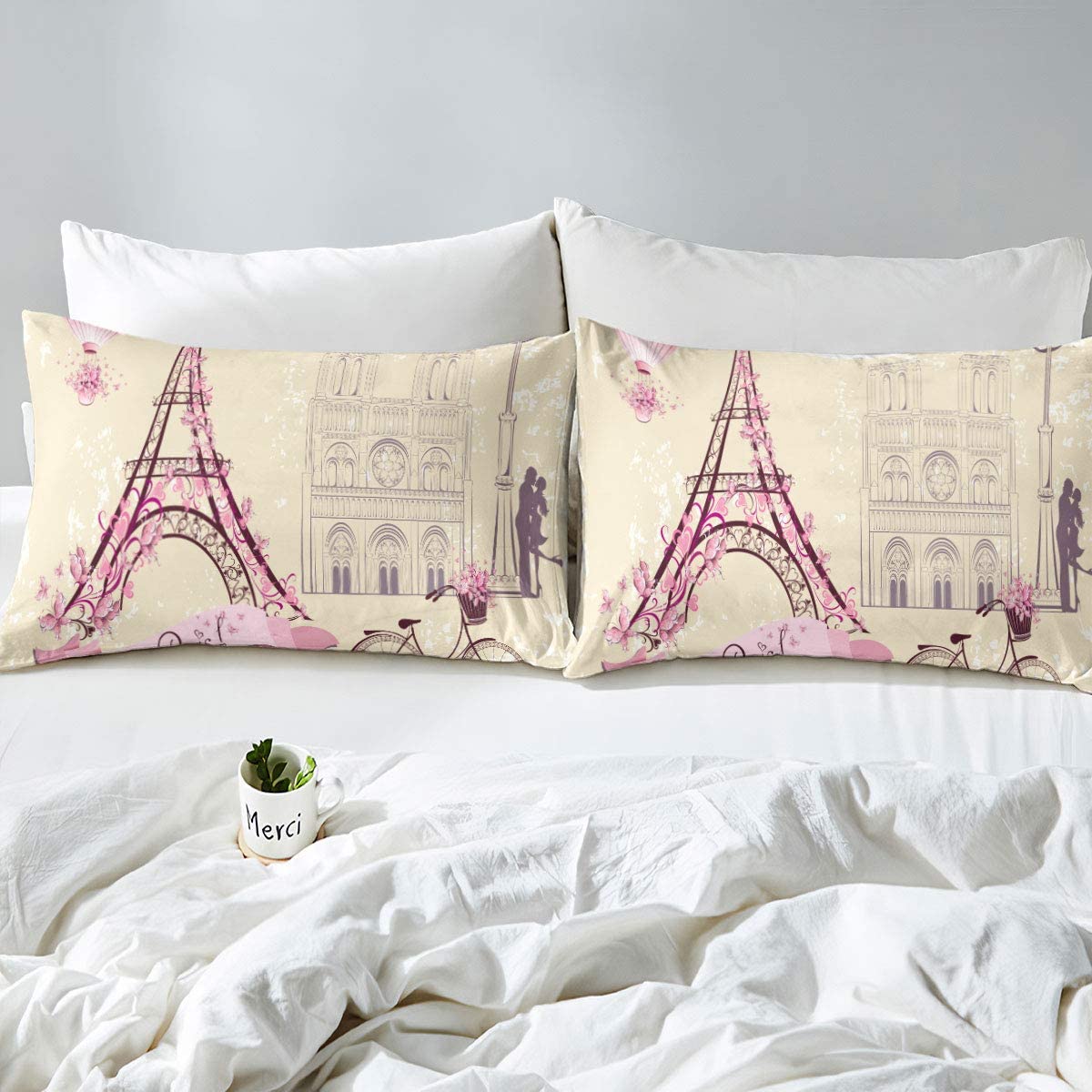 Duvet Cover Set Soft London Themed Comforter Cover Set 3 Pieces